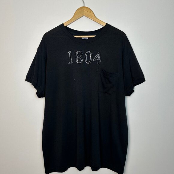 Vintage Mark's 1804 Rhinestone Men's Single Stitch Black Pocket T-Shirt Size XL - Picture 3 of 16